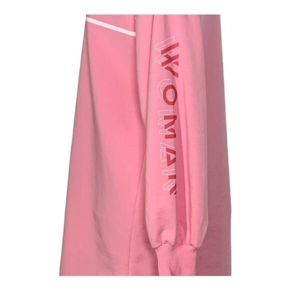 Boohoo Dress Womens Size 8 Mini Graphic Sweatshirt Long Sleeve Pink Fall Casual - Picture 4 of 10